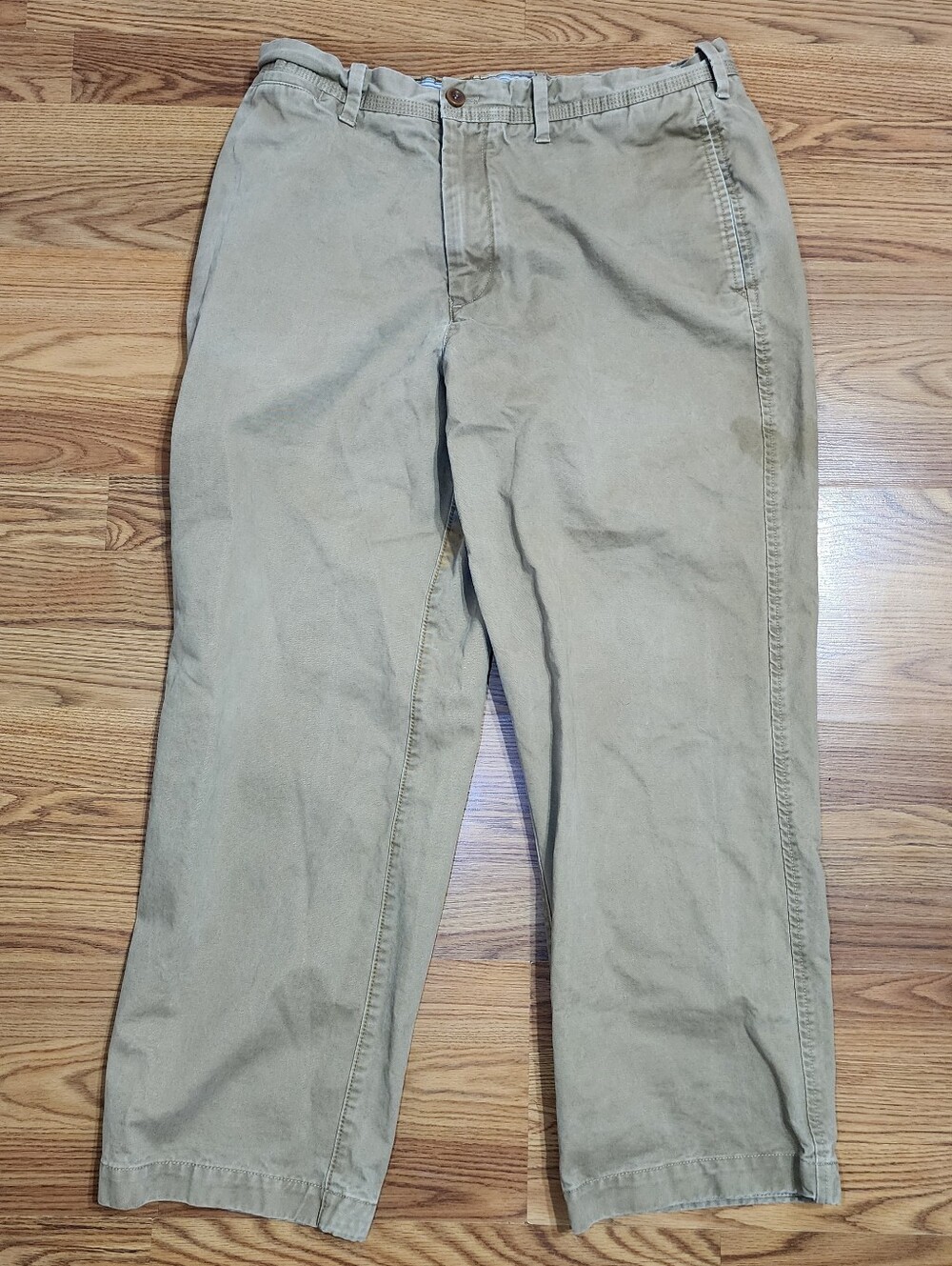 Y2K Timberland Mens Khaki Chino Pants 36x30 Beige Cotton Straight Leg Vtg Style